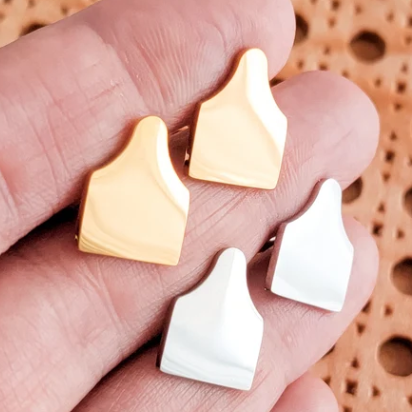 Cow Tag Stud Earrings
