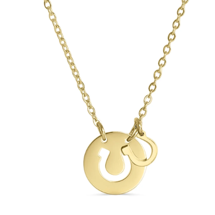 Gold necklace with a horseshoe pendant
