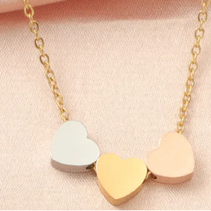 Triple Heart Dainty Necklace