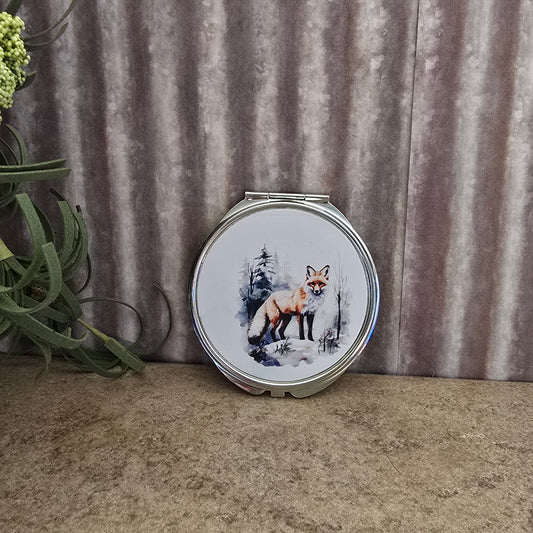 Fox on a Hill Compact Mirror