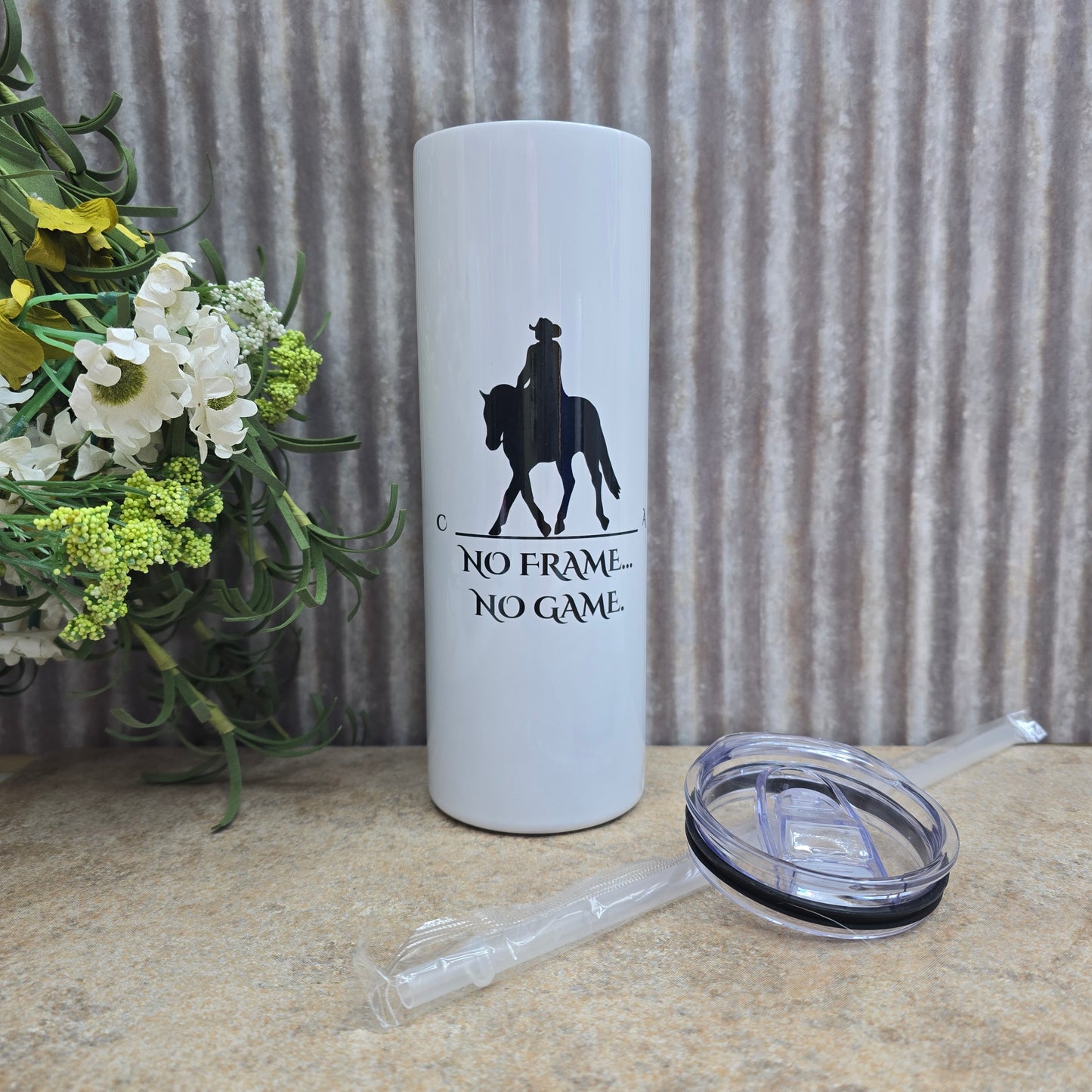 No Frame No Game Western Dressage Tumbler