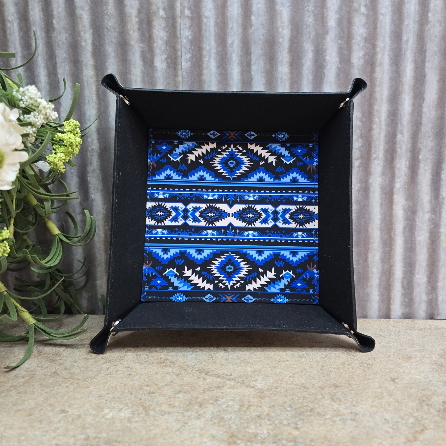 Blue Aztec Trinket Tray