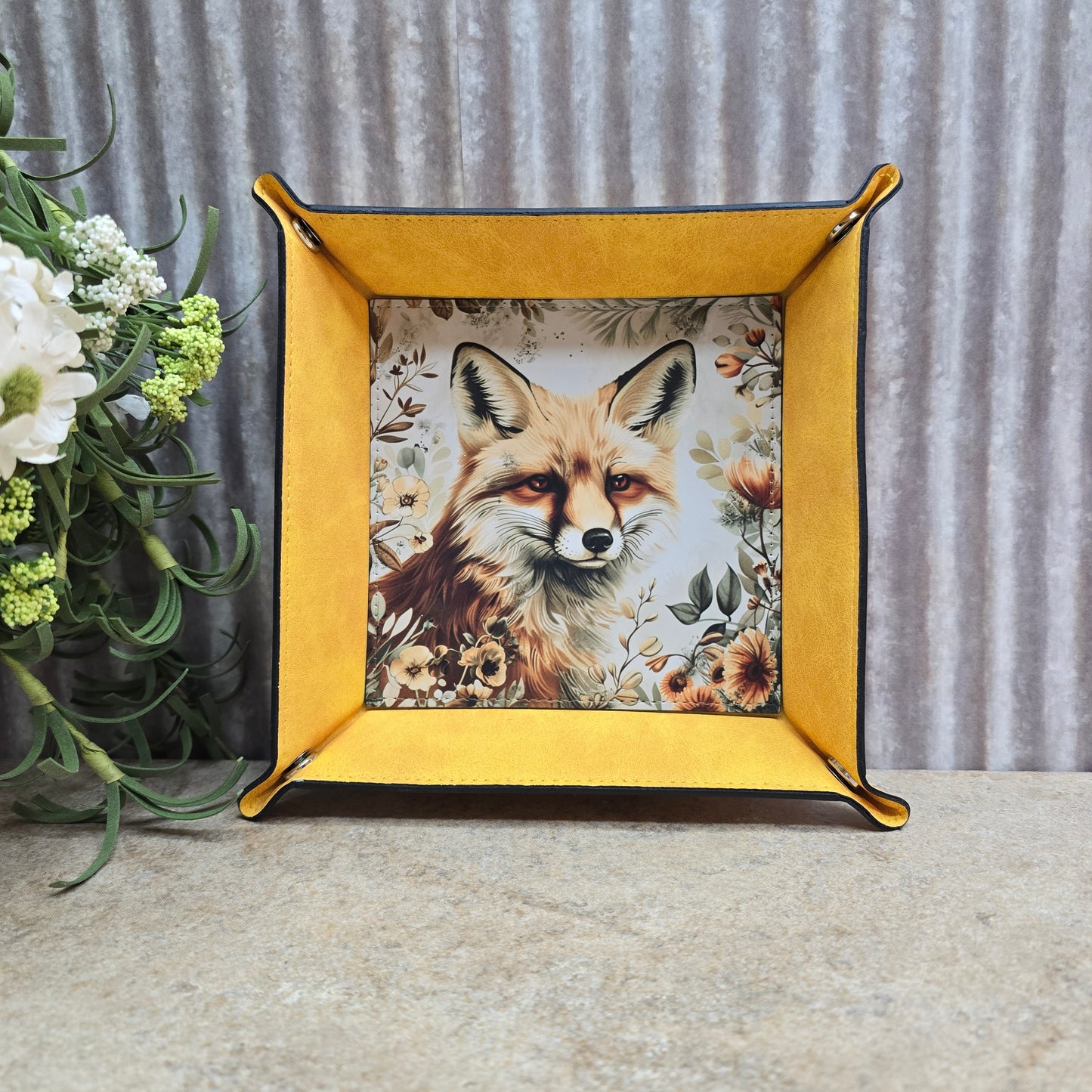 Fox & Flowers Trinket Tray