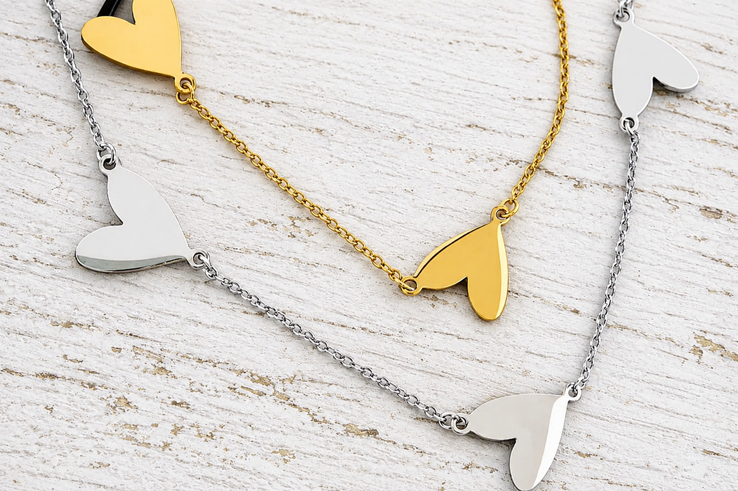 3 Heart Connected Necklace