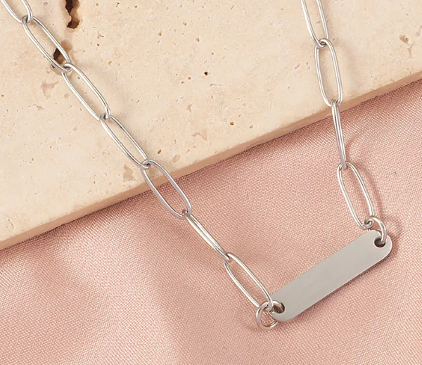 Paperclip Bar Necklace