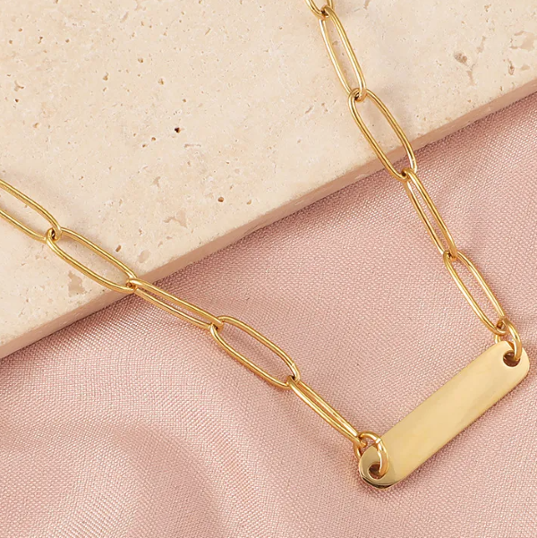 Paperclip Bar Necklace