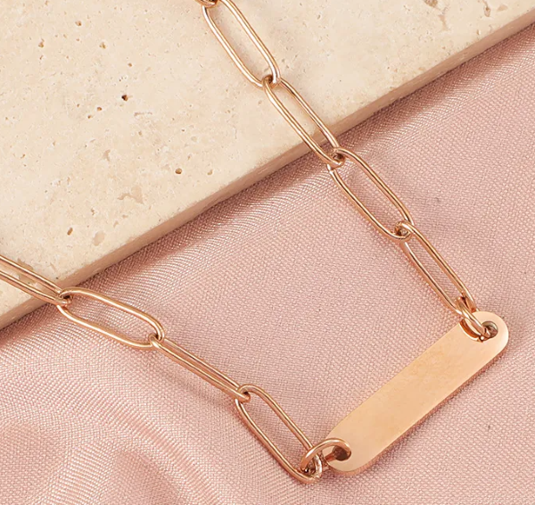 Paperclip Bar Necklace