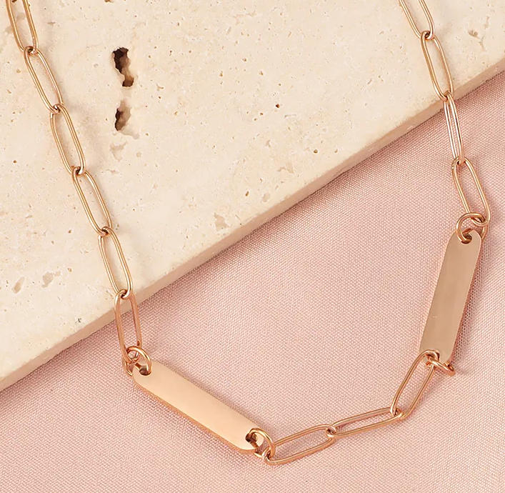 Paperclip Bar Necklace