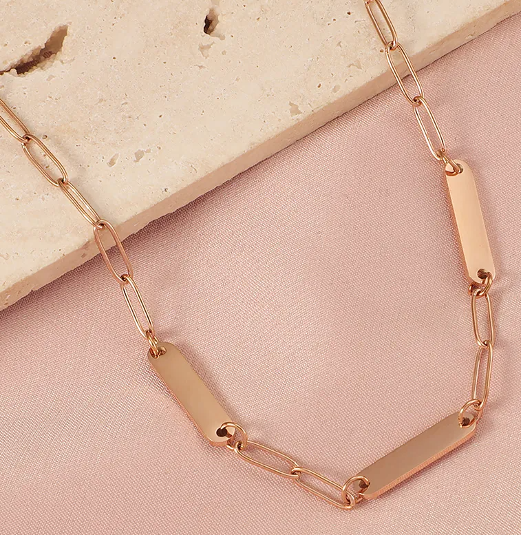 Paperclip Bar Necklace