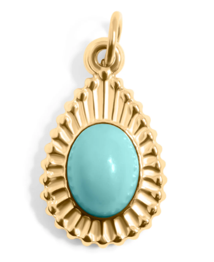 Turquoise Teardrop Charm