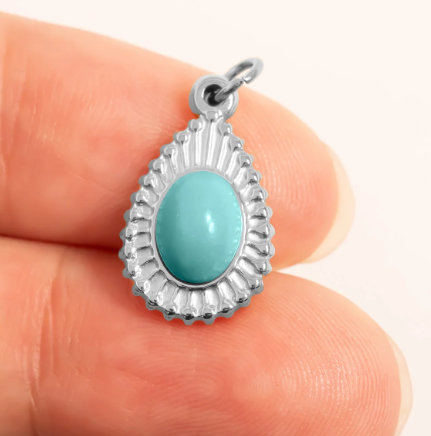 Turquoise Teardrop Charm