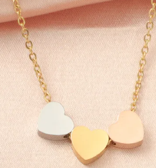 Triple Heart Dainty Necklace