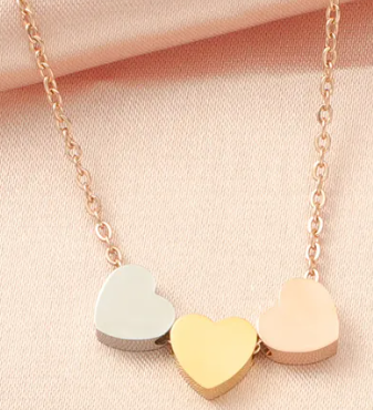 Triple Heart Dainty Necklace