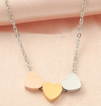 Triple Heart Dainty Necklace