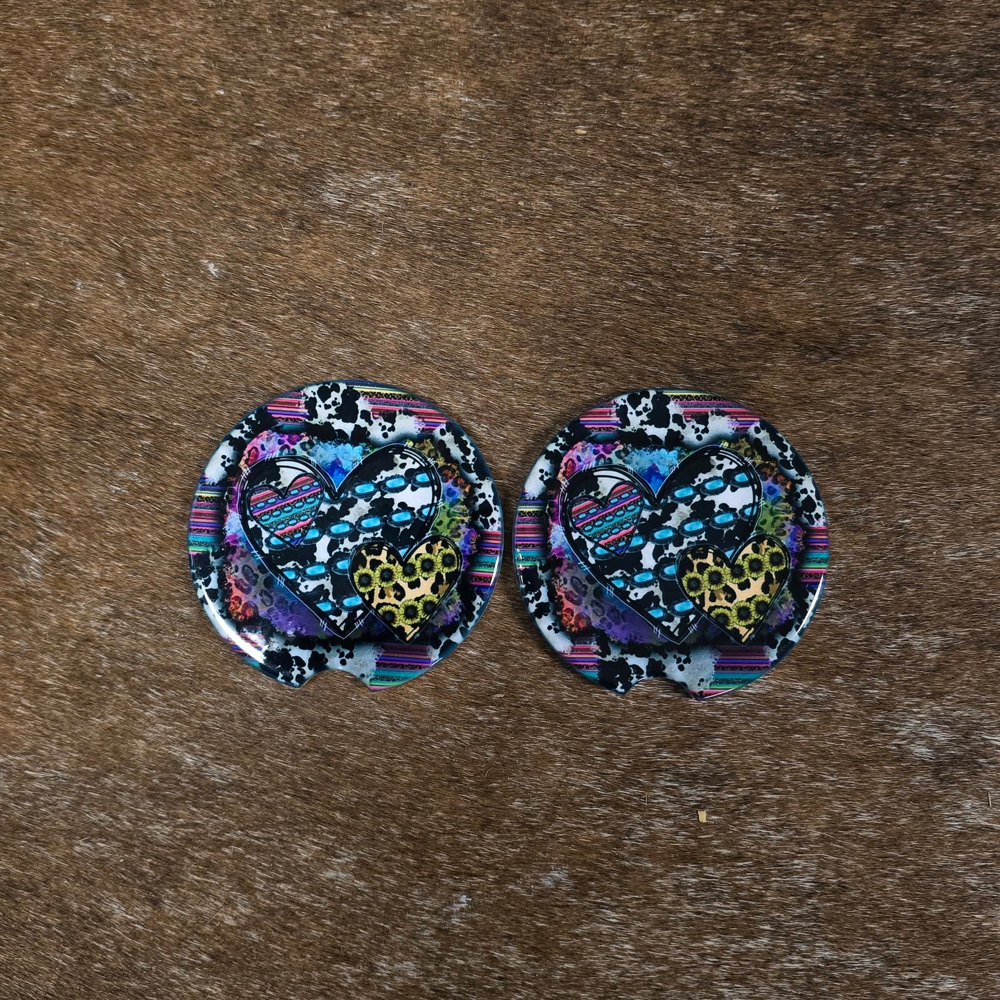 Dual Hearts Car Coaster