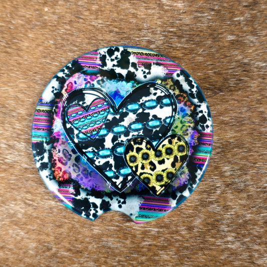 Dual Hearts Car Coaster