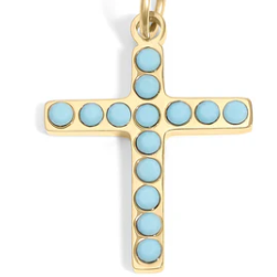 Cross with Turquoise Accents Charm
