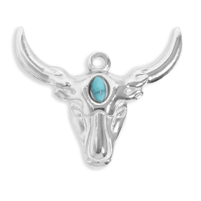 Longhorn Charm with Turquoise Acent