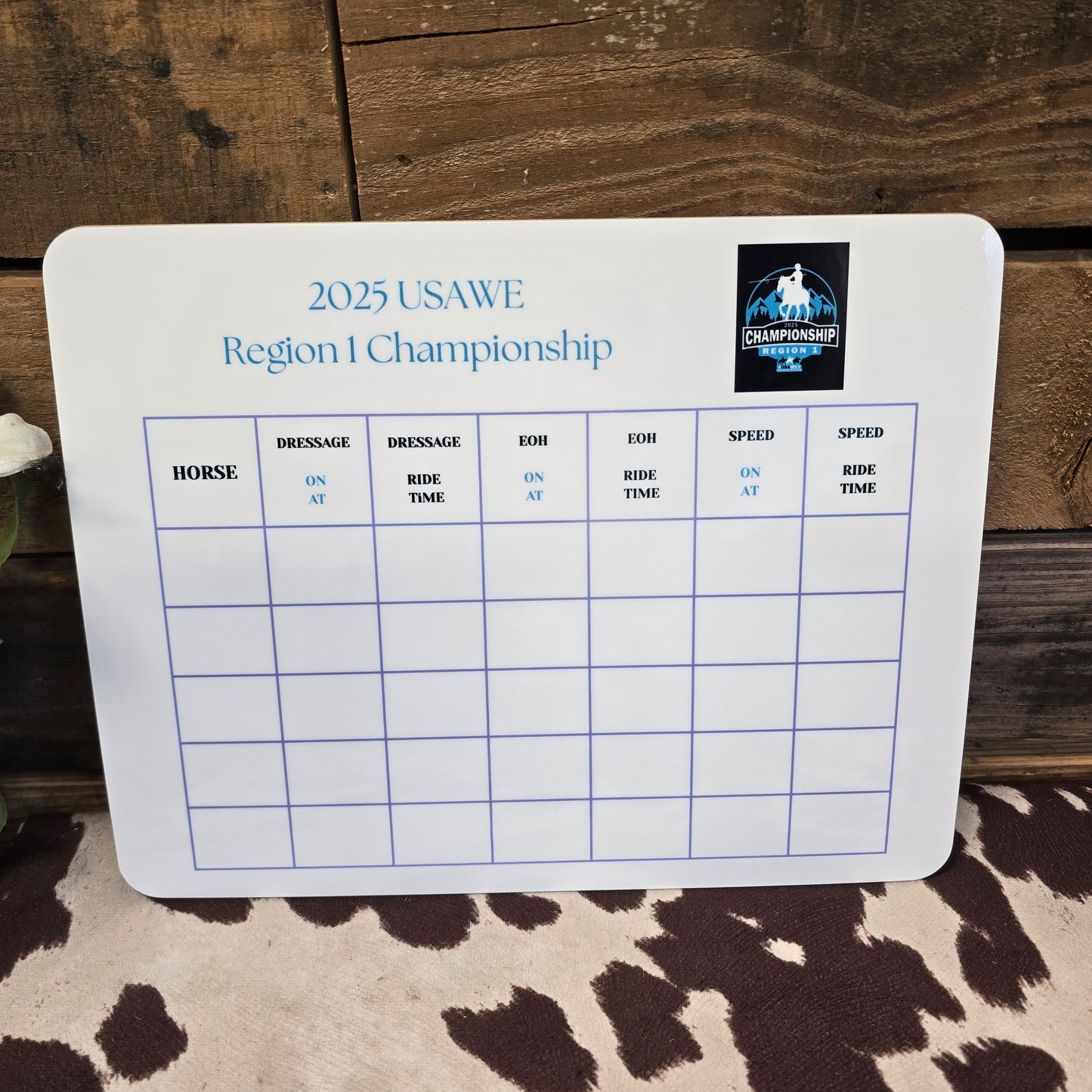Dry Erase Board - Working Equitation
