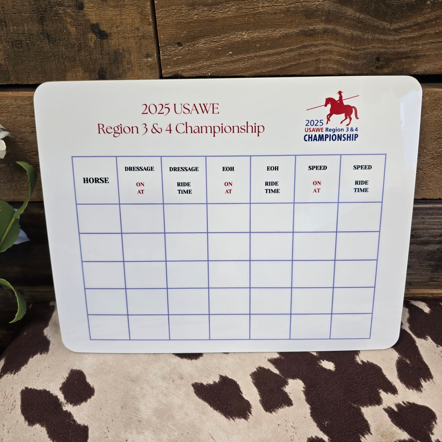 Dry Erase Board - Working Equitation